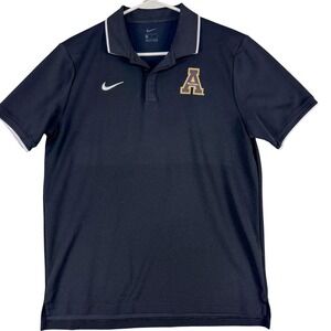 Appalachian State Mountaineers Shirt Men Medium Black Football Nike Golf Polo